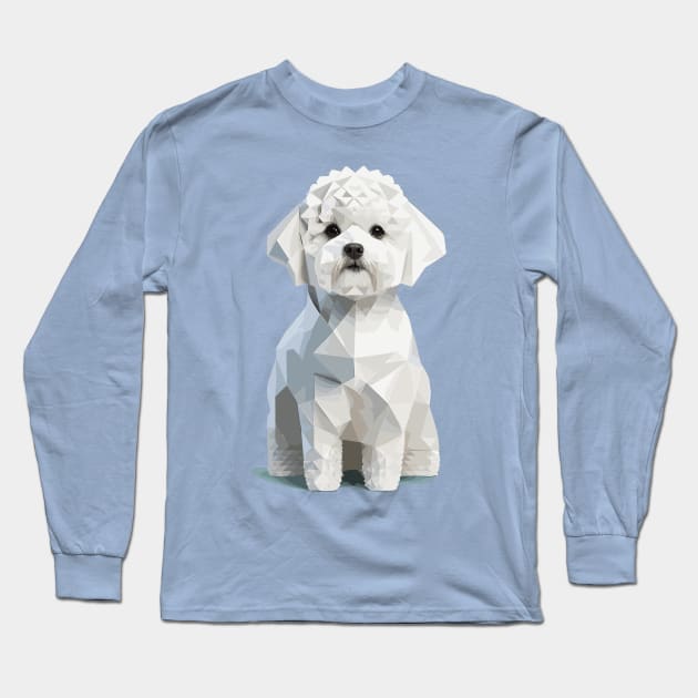 Geometric Bichon Frise Long Sleeve T-Shirt by Cheeky BB